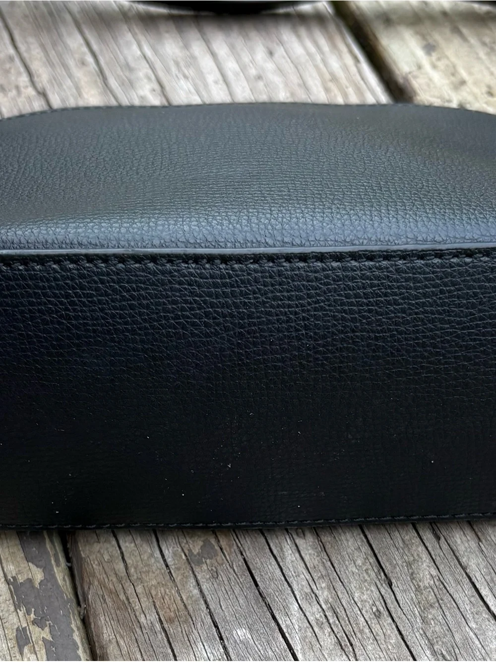 kate spade Black Pebbled Leather Crossbody with Gold Logo